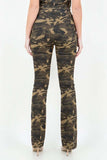 American Bazi V-Cut Ruched Camo Flare Pants - Trendsi - Flyclothing LLC