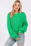 SAGE + FIG Round Neck Drop Shoulder Sweater - Trendsi - Flyclothing LLC