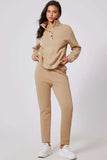 Half Snap Turtleneck Top and Pants Active Set - Trendsi - Flyclothing LLC