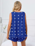 Heart Scoop Neck Tank and Shorts Lounge Set - Trendsi - Flyclothing LLC