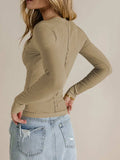 V-Neck Long Sleeve T-Shirt - Trendsi - Flyclothing LLC