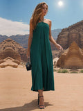 Layered Halter Neck Wide Leg Jumpsuit - Trendsi - Flyclothing LLC