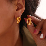 Titanium Steel Knot Stud Earrings - Trendsi - Flyclothing LLC