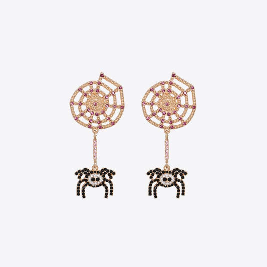 Spider Rhinestone Alloy Earrings - Trendsi - Flyclothing LLC