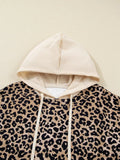 Leopard Print Long Sleeve Hoodie with Pocket - Trendsi - Flyclothing LLC