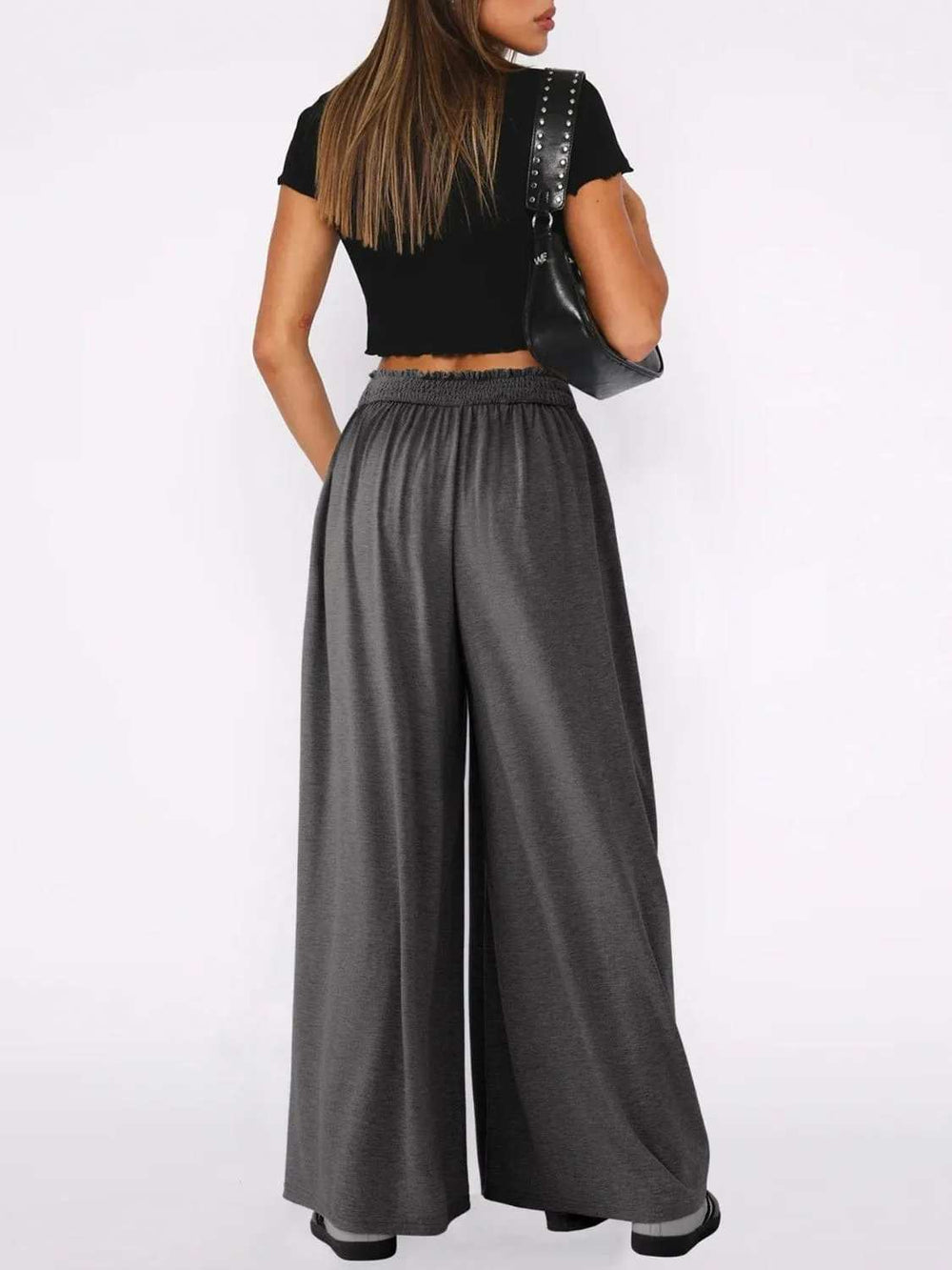 High Waist Wide Leg Pants - Trendsi - Flyclothing LLC