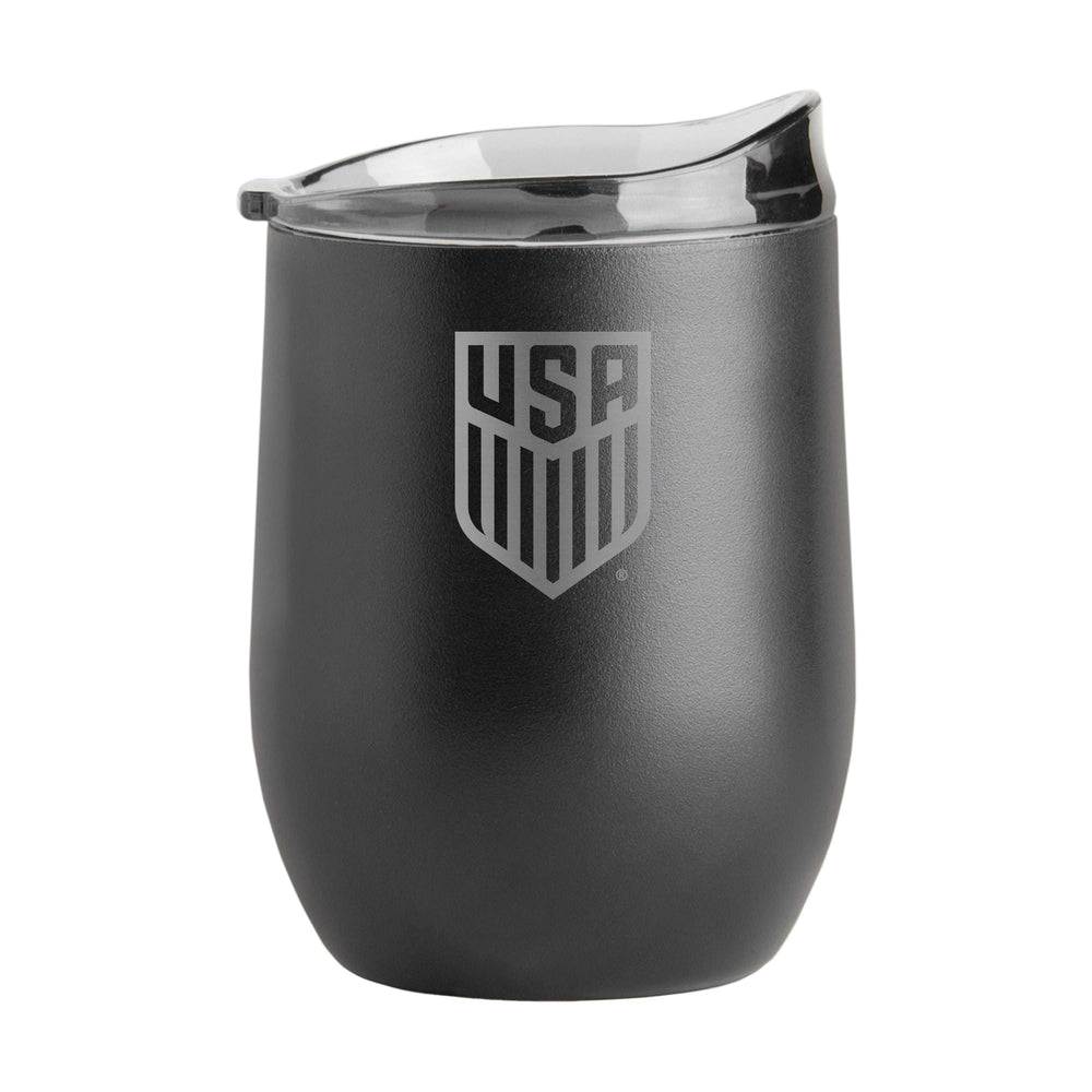 USSF 16oz Gameday Black Powder Coat Curved Beverage - Logo Brands - Flyclothing LLC