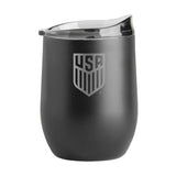 USSF 16oz Gameday Black Powder Coat Curved Beverage - Logo Brands - Flyclothing LLC