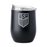 USSF 16oz Gameday Black Powder Coat Curved Beverage - Logo Brands - Flyclothing LLC