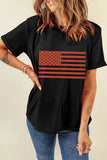 US Flag Round Neck Short Sleeve T-Shirt - Trendsi - Flyclothing LLC