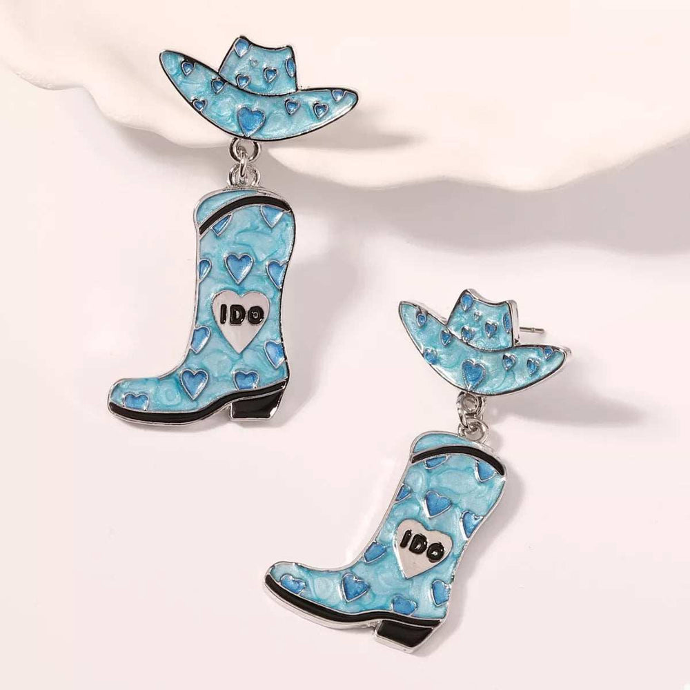 Cowgirl Hat and Boot Dangle Earrings - Trendsi - Flyclothing LLC