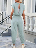 Backless Drawstring Waist Jumpsuit - Trendsi - Flyclothing LLC