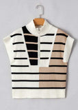 Striped Half Zip Sweater Vest - Trendsi - Flyclothing LLC