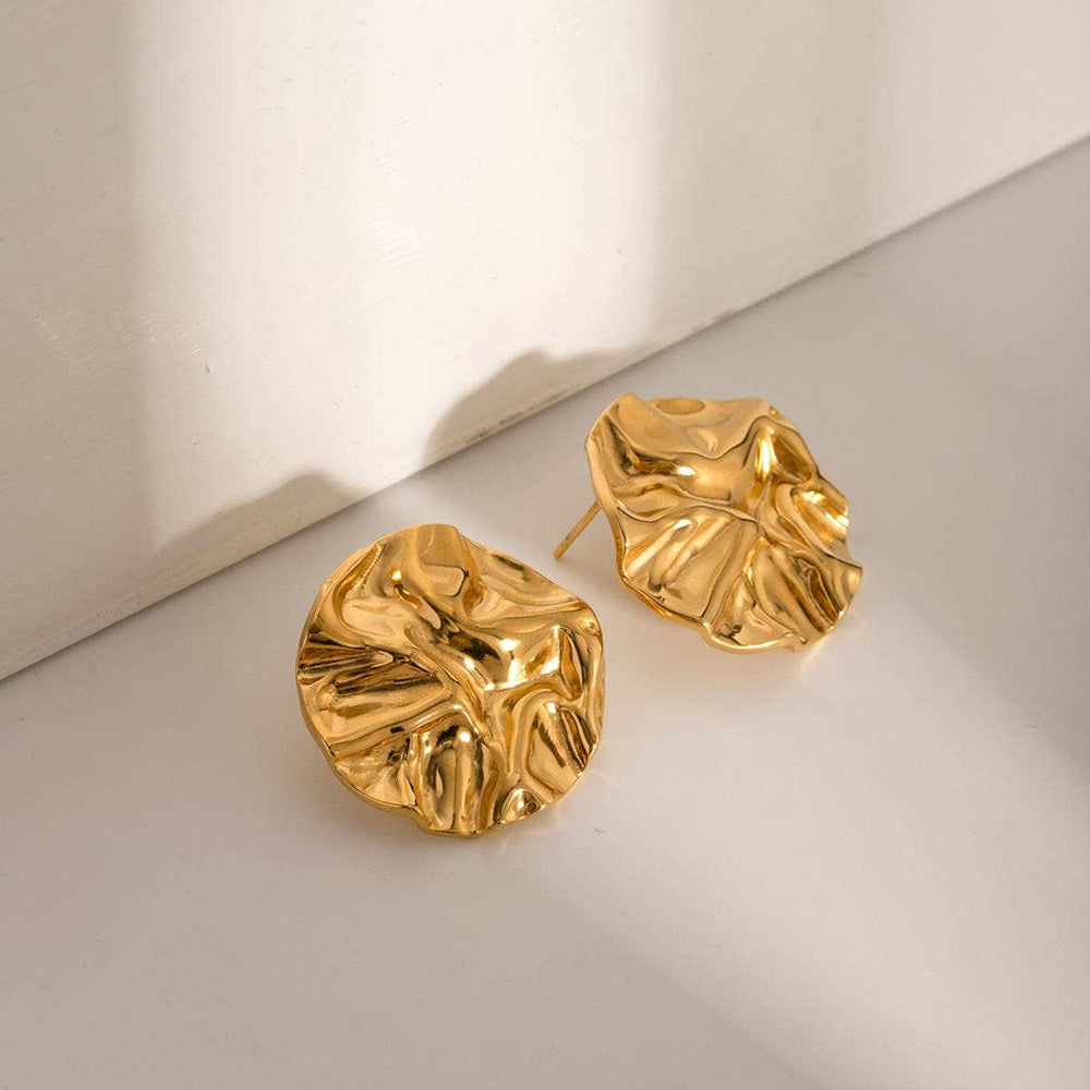 18K Gold-Plated Stud Earrings - Trendsi - Flyclothing LLC