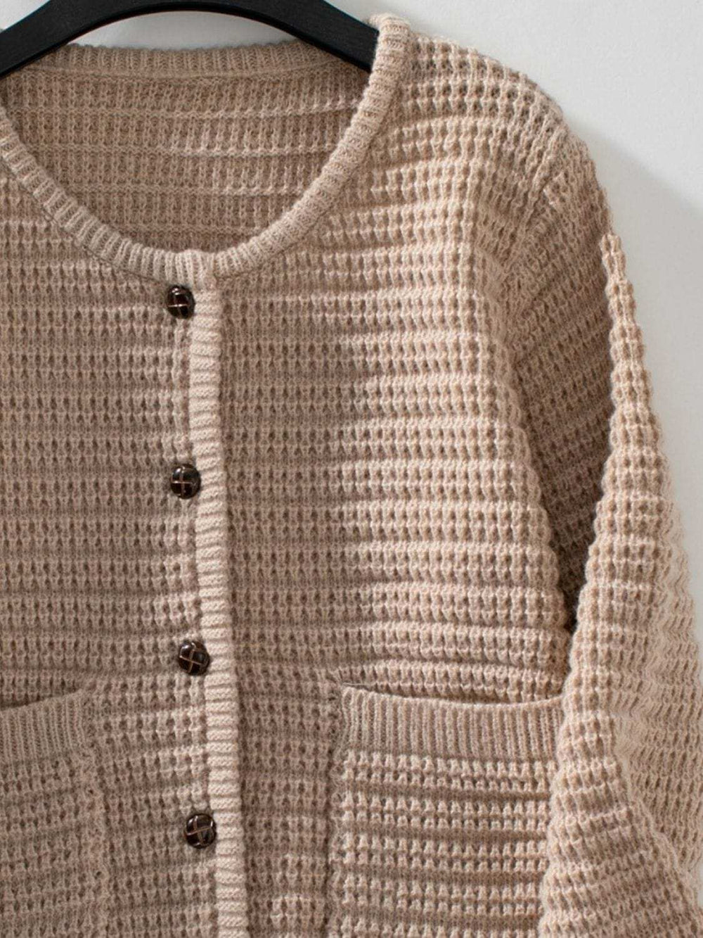 BUtton Up Long Sleeve Cardigan - Trendsi - Flyclothing LLC