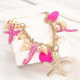 Ocean Charm Shell Starfish Statement Necklace - Trendsi - Flyclothing LLC