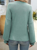 Ribbed Round Neck Long Sleeve T-Shirt - Trendsi - Flyclothing LLC