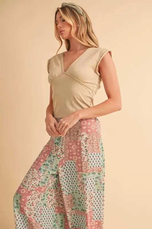 Aemi+Co Printed Wide Leg Pants - Trendsi - Flyclothing LLC