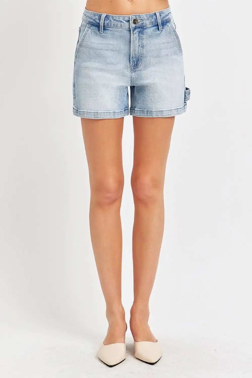 Risen Full Size High Rise Denim Shorts - Trendsi - Flyclothing LLC