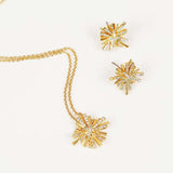 Starburst Gold-Plated Earrings and Necklace Set - Trendsi - Flyclothing LLC