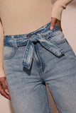 Tied Wide Leg Jeans with Pockets - Trendsi - Flyclothing LLC