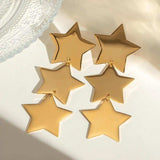 18K Gold-Plated Stainless Steel Star Earrings - Trendsi - Flyclothing LLC
