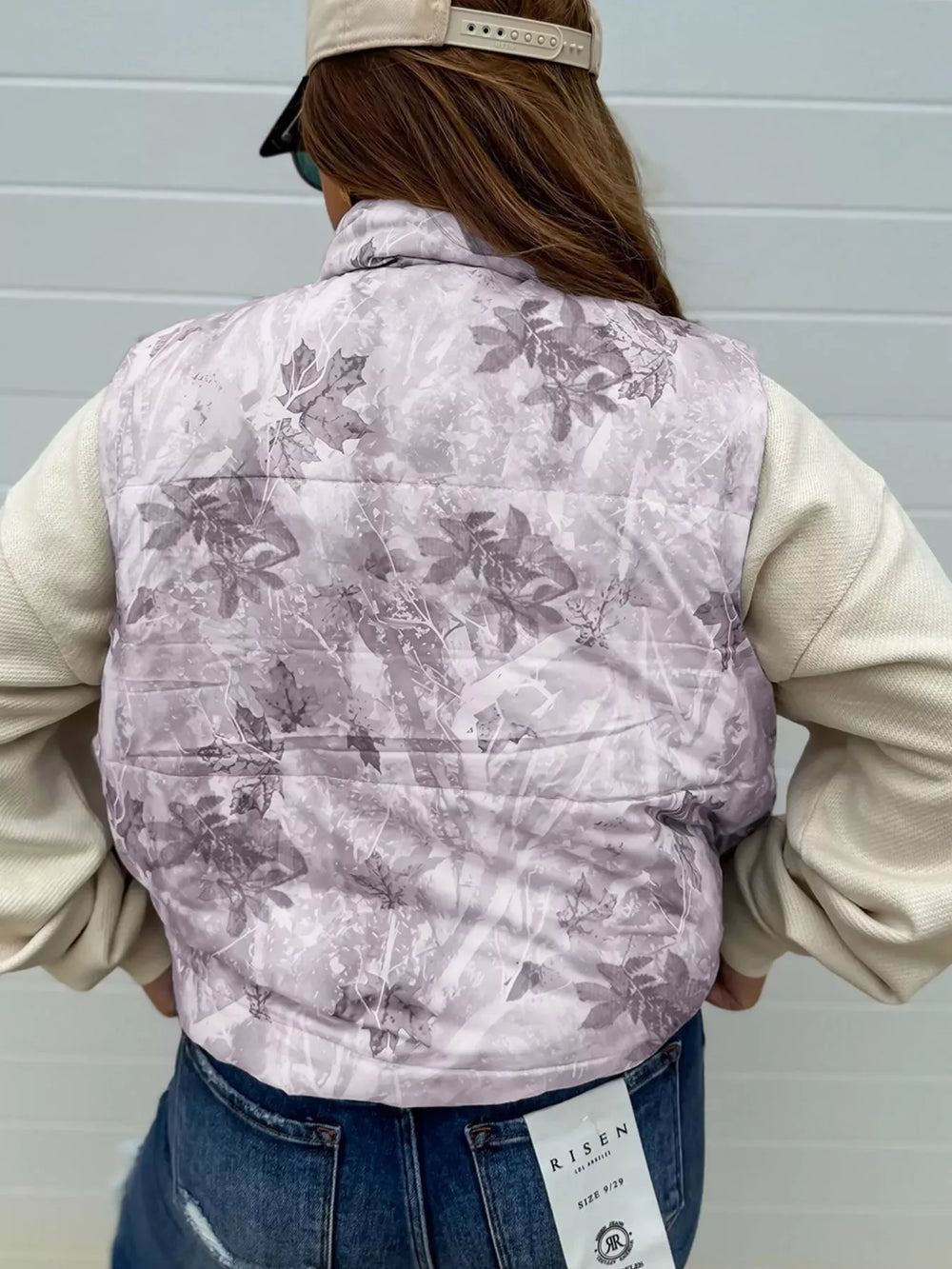 Lightweight Leaf Print Vest Coat - Trendsi - Flyclothing LLC
