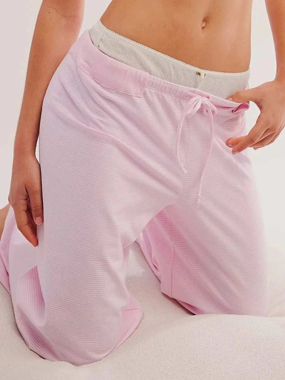 Drawstring Striped Wide Leg Pants - Trendsi - Flyclothing LLC