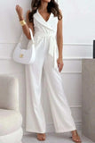 Surplice Sleeveless Wide Leg Jumpsuit - Trendsi - Flyclothing LLC