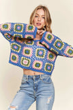 ADORA Multicolor Crochet Crop Top - Trendsi - Flyclothing LLC