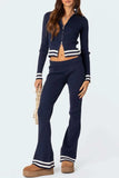Zip Up Long Sleeve Top and Pants Set - Trendsi - Flyclothing LLC