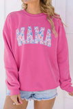 MAMA Round Neck Long Sleeve Sweatshirt - Trendsi - Flyclothing LLC