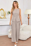 Sleeveless Button Front Top and Wide Leg Pants Set - Trendsi - Flyclothing LLC