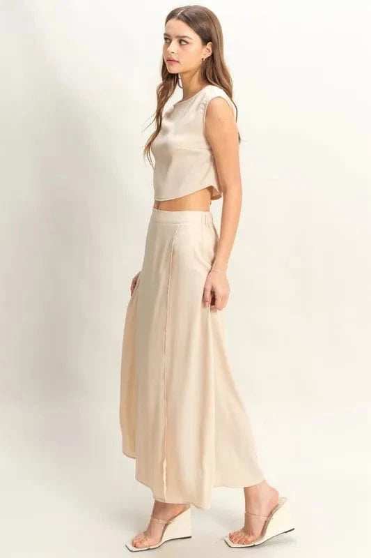 HYFVE Sleeveless Top and Maxi Skirt Set - Trendsi - Flyclothing LLC