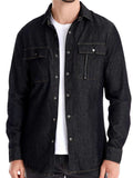 Men's Snap Down Long Sleeve Denim Shirt - Trendsi - Flyclothing LLC