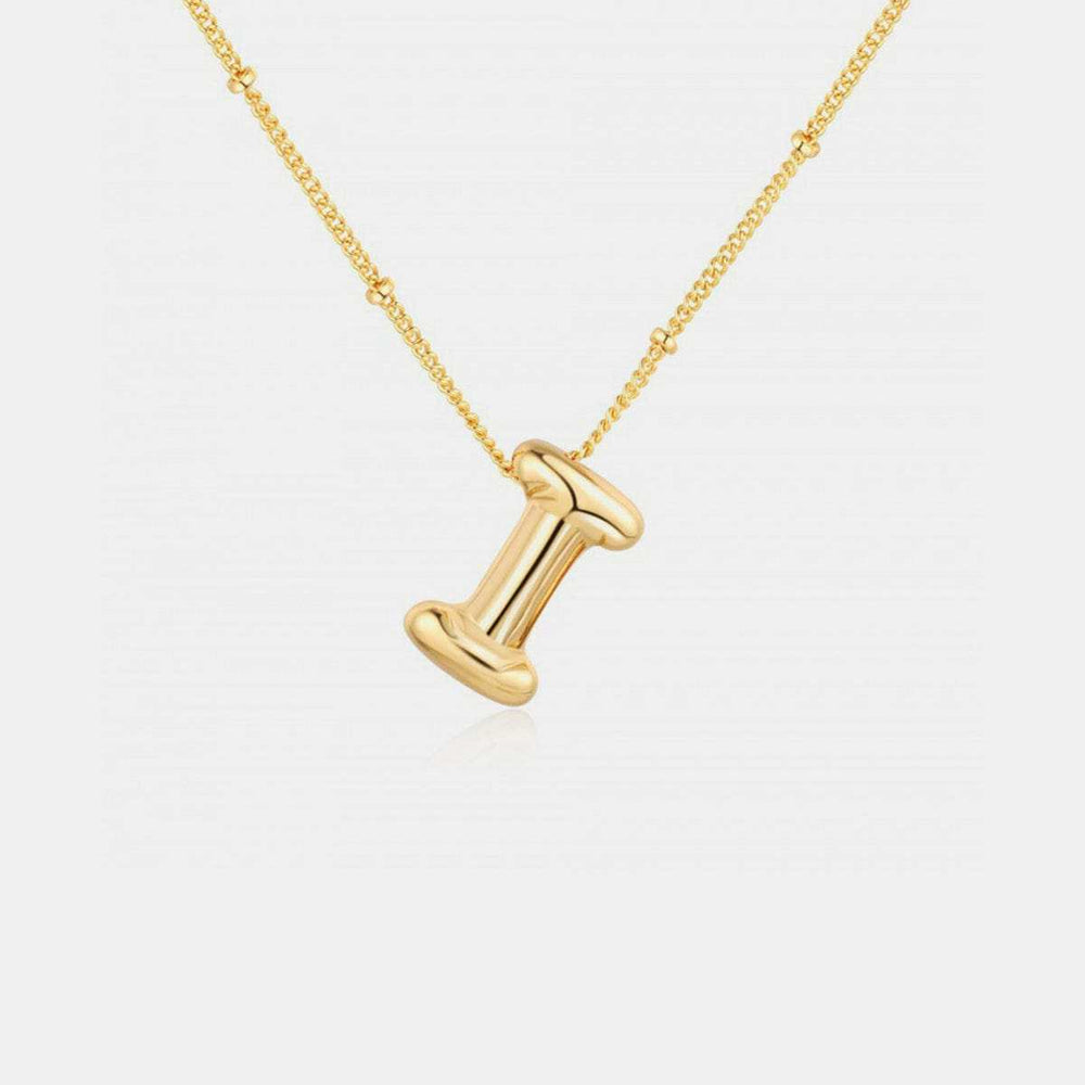 Gold-Plated Letter Pendant Necklace - Trendsi - Flyclothing LLC