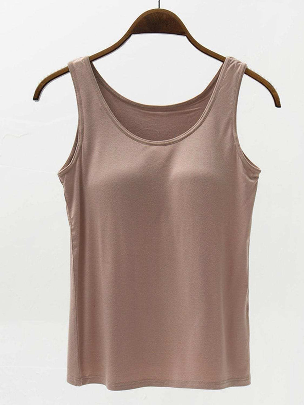 Full Size Wide Strap Modal Tank with Bra - Trendsi - Flyclothing LLC