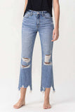 Lovervet High Rise Distressed Straight Jeans - Trendsi - Flyclothing LLC