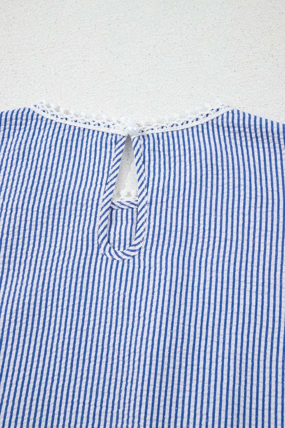 Stripe Lace Patchwork Crew Neck Sleeveless Top - Trendsi - Flyclothing LLC