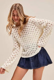 SO ME Geometric Pattern Open Knit Lightweight Sweater - Trendsi - Flyclothing LLC