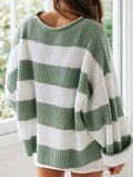 Round Neck Long Sleeve Sweater - Trendsi - Flyclothing LLC