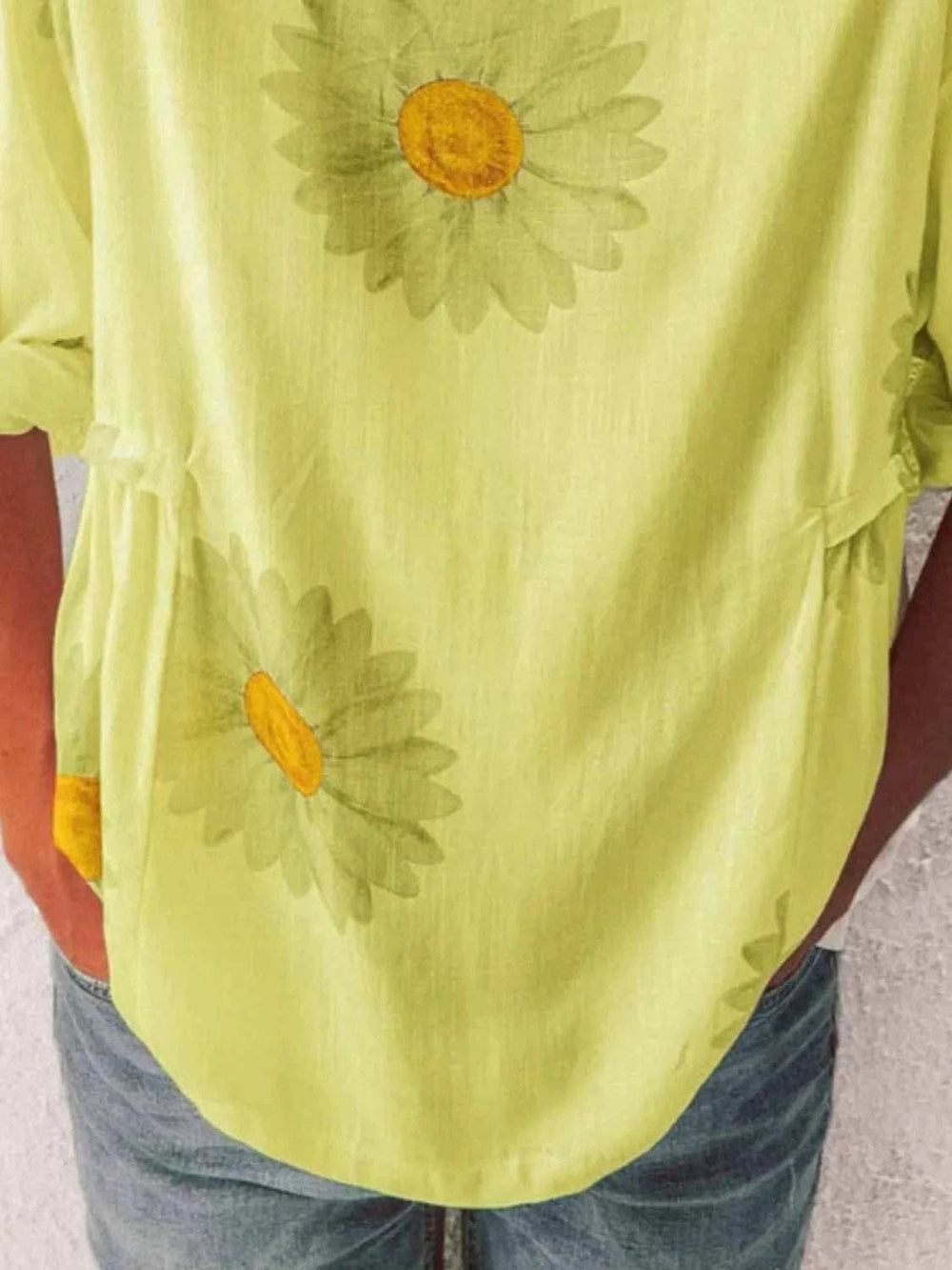 Full Size Flower Round Neck Half Sleeve T-Shirt Plus Size - Trendsi - Flyclothing LLC