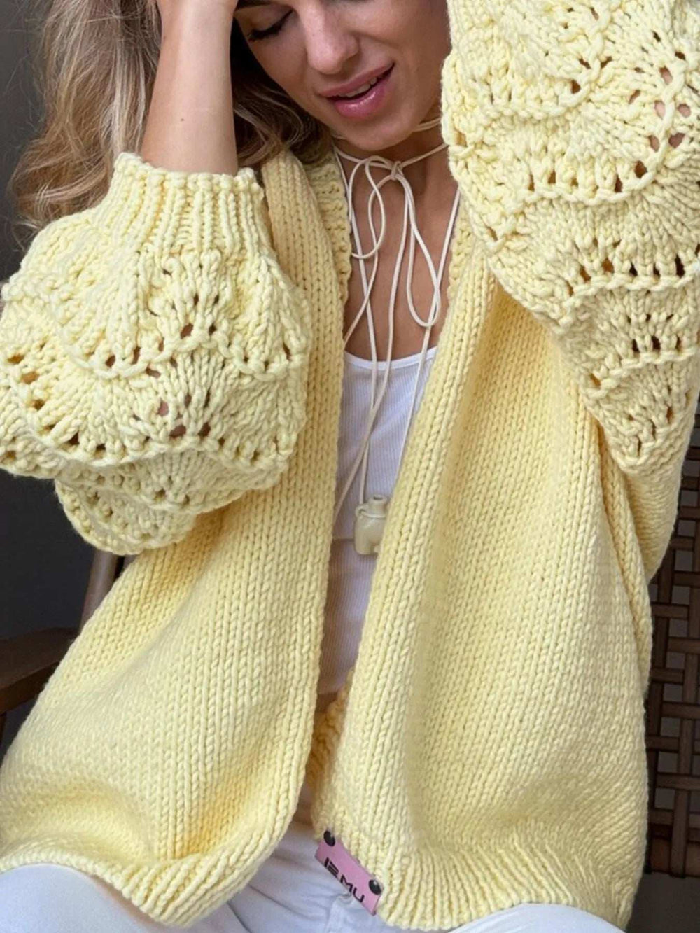 Crochet Open Front Drop Shoulder Cardigan - Trendsi - Flyclothing LLC