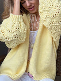 Crochet Open Front Drop Shoulder Cardigan - Trendsi - Flyclothing LLC