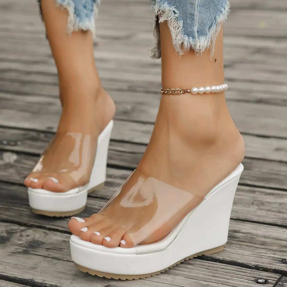 Open Toe Wedge Sandals - Trendsi - Flyclothing LLC