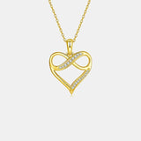Moissanite 925 Sterling Silver Heart Necklace - Trendsi - Flyclothing LLC
