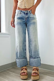 Washed Wide Leg Jeans with Pockets - Trendsi - Flyclothing LLC
