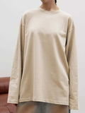 Round Neck Dropped Shoulder Long Sleeve T-Shirt - Trendsi - Flyclothing LLC