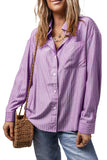 Striped Button Up Long Sleeve Shirt - Trendsi - Flyclothing LLC