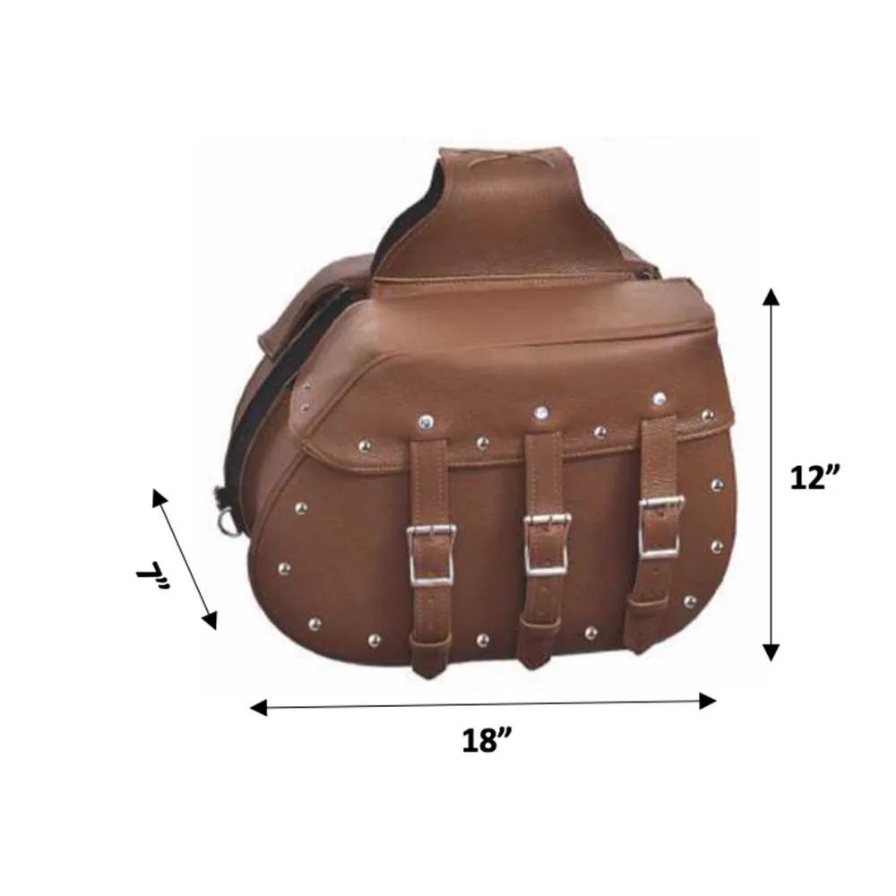 18" x 12" x 7 - Leather Saddle Bag - Unik Just for Bikers - Flyclothing LLC